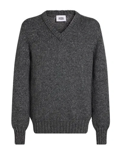 Alpha Studio Man Sweater Grey Size 44 Wool, Polyamide, Alpaca Wool In Gray