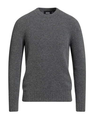 Alpha Studio Man Sweater Grey Size 44 Wool, Polyamide, Cashmere, Elastane In Gray