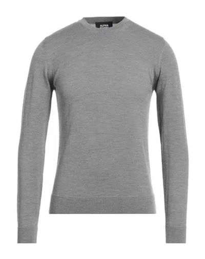Alpha Studio Man Sweater Grey Size 46 Merino Wool In Gray