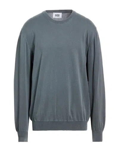 Alpha Studio Man Sweater Grey Size 50 Cotton In Multi