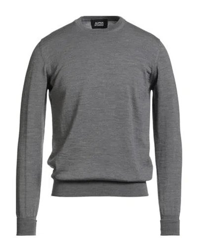 Alpha Studio Man Sweater Grey Size 50 Merino Wool