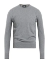 Alpha Studio Man Sweater Grey Size 38 Merino Wool In Gray