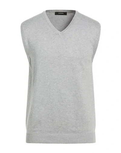 ALPHA STUDIO ALPHA STUDIO MAN SWEATER GREY SIZE XL VISCOSE, POLYAMIDE