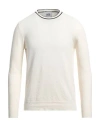 Alpha Studio Man Sweater Ivory Size 40 Cotton, Polyamide, Elastane In White