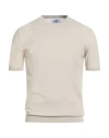 Alpha Studio Man Sweater Ivory Size 40 Cotton In White