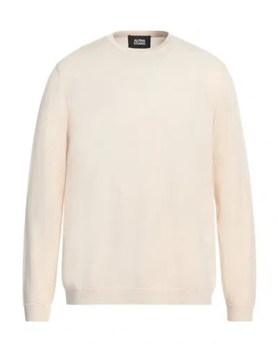Alpha Studio Man Sweater Ivory Size 40 Polypropylene In White