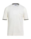 Alpha Studio Man Sweater Ivory Size 42 Linen, Cotton