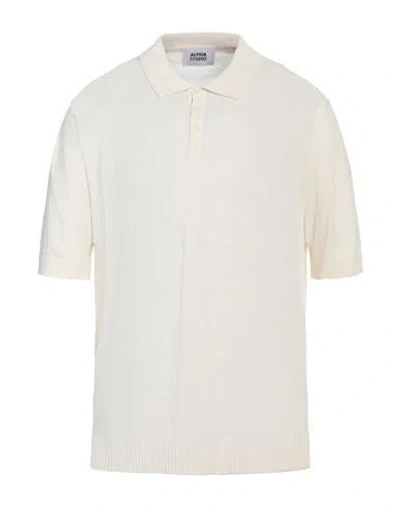 Alpha Studio Man Sweater Ivory Size 48 Linen, Cotton In White