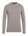 Alpha Studio Man Sweater Khaki Size 44 Merino Wool In Beige