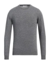 Alpha Studio Man Sweater Lead Size 42 Wool, Cashmere In Grey