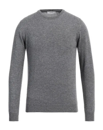 Alpha Studio Man Sweater Lead Size 44 Wool, Cashmere In Grey