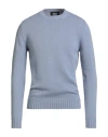 Alpha Studio Man Sweater Light Blue Size 38 Cashmere In Gray