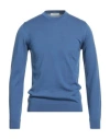 Alpha Studio Man Sweater Light Blue Size 42 Merino Wool