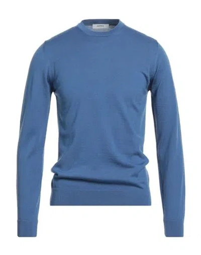 Alpha Studio Man Sweater Light Blue Size 42 Merino Wool