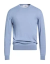 Alpha Studio Man Sweater Light Blue Size 48 Cotton