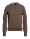 Alpha Studio Man Sweater Light Brown Size 40 Wool