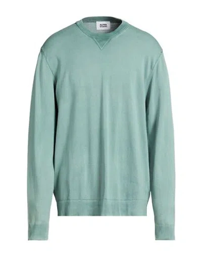 Alpha Studio Man Sweater Light Green Size 44 Cotton