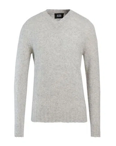 Alpha Studio Man Sweater Light Grey Size 38 Wool In Animal Print
