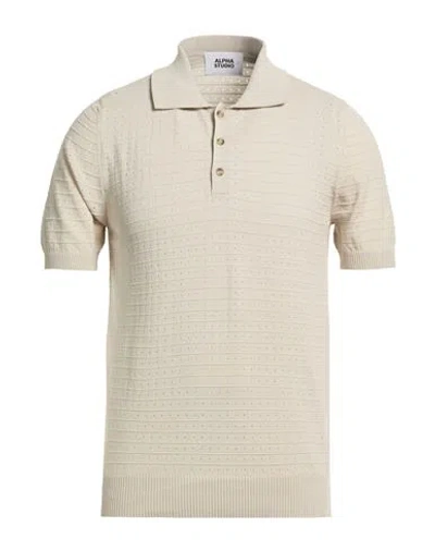 Alpha Studio Man Sweater Light Grey Size 40 Cotton, Polyester In Neutral