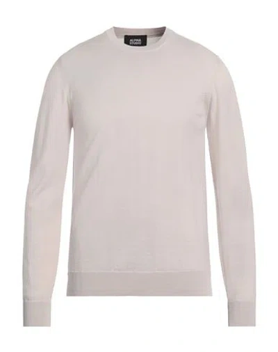 Alpha Studio Man Sweater Light Grey Size 40 Merino Wool