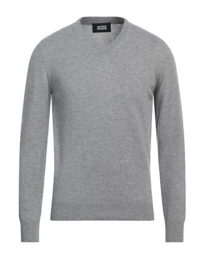 Alpha Studio Man Sweater Light Grey Size 42 Geelong Wool