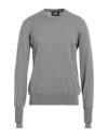Alpha Studio Man Sweater Grey Size 38 Merino Wool In Gray
