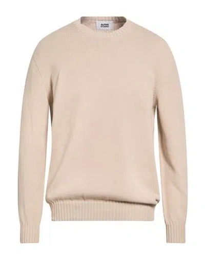 Alpha Studio Man Sweater Light Grey Size 44 Cotton In Neutral