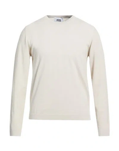 Alpha Studio Man Sweater Light Grey Size 44 Cotton, Polyester In Gray