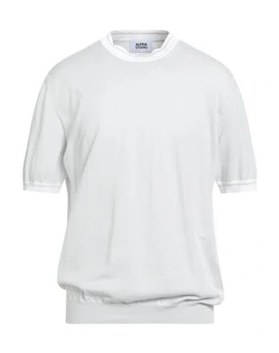 Alpha Studio Man Sweater Light Grey Size 48 Cotton