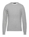 Alpha Studio Crew-neck Long-sleeve Sweater In Gray