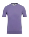 Alpha Studio Man Sweater Light Purple Size 48 Cotton In Purple