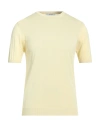 Alpha Studio Man Sweater Light Yellow Size 46 Cotton