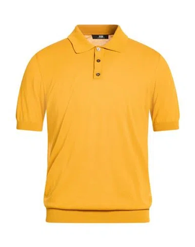 Alpha Studio Man Sweater Marigold Size 42 Cotton In Yellow