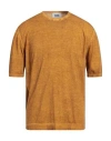 Alpha Studio Man Sweater Marigold Size 46 Cotton In Yellow