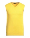 Alpha Studio Yellow Viscose Vest In Yellow