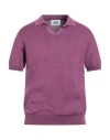 Alpha Studio Man Sweater Mauve Size 40 Cotton