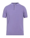 Alpha Studio Man Sweater Mauve Size 40 Cotton In Purple