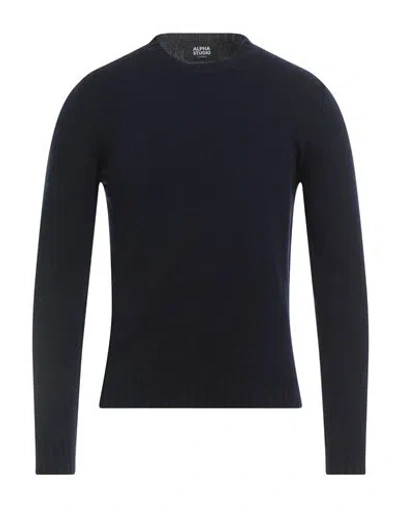 Alpha Studio Man Sweater Midnight Blue Size 36 Cashmere