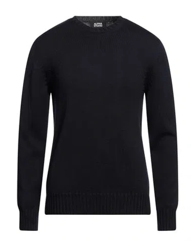 Alpha Studio Man Sweater Midnight Blue Size 46 Wool