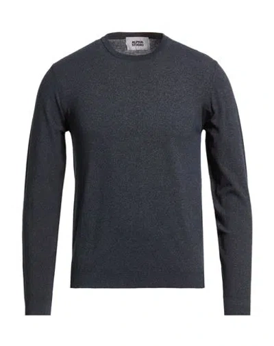 Alpha Studio Man Sweater Midnight Blue Size 38 Cotton, Polyester