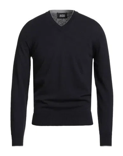 Alpha Studio Man Sweater Midnight Blue Size 38 Geelong Wool