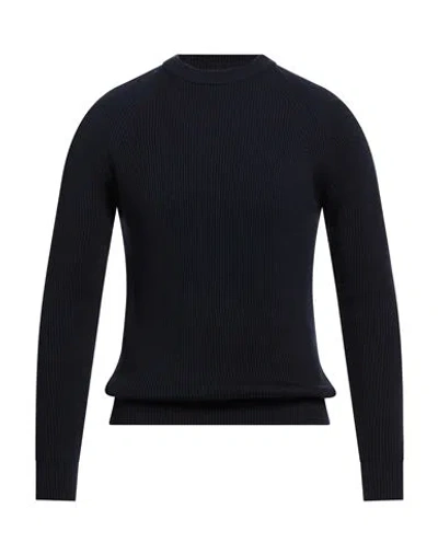 Alpha Studio Man Sweater Midnight Blue Size 38 Merino Wool In Black