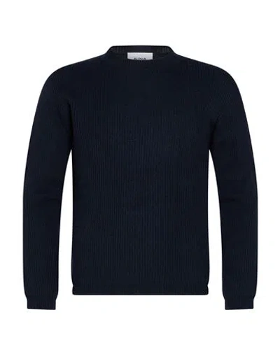 Alpha Studio Man Sweater Midnight Blue Size 38 Merino Wool