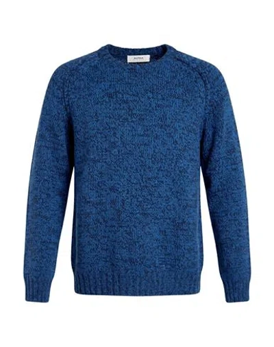 Alpha Studio Man Sweater Midnight Blue Size 38 Wool In Multi