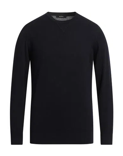Alpha Studio Man Sweater Midnight Blue Size 38 Wool