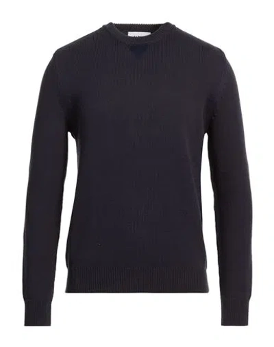 Alpha Studio Man Sweater Midnight Blue Size 40 Cotton, Polyamide In Black