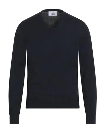 Alpha Studio Man Sweater Midnight Blue Size 42 Cotton