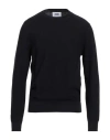 Alpha Studio Man Sweater Midnight Blue Size 42 Cotton In Black