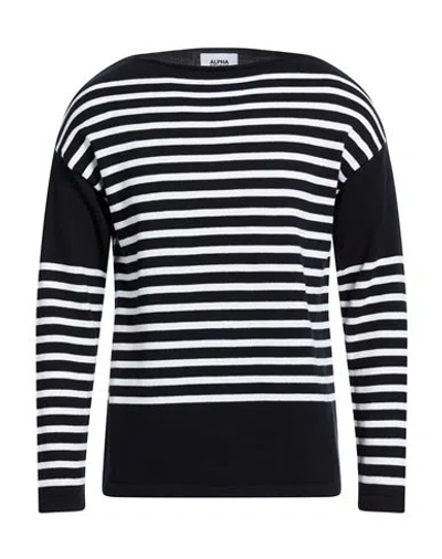 Alpha Studio Man Sweater Midnight Blue Size 42 Cotton In Multi