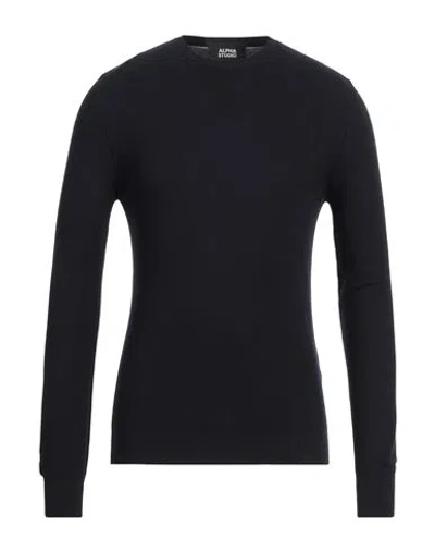 Alpha Studio Man Sweater Midnight Blue Size 42 Merino Wool